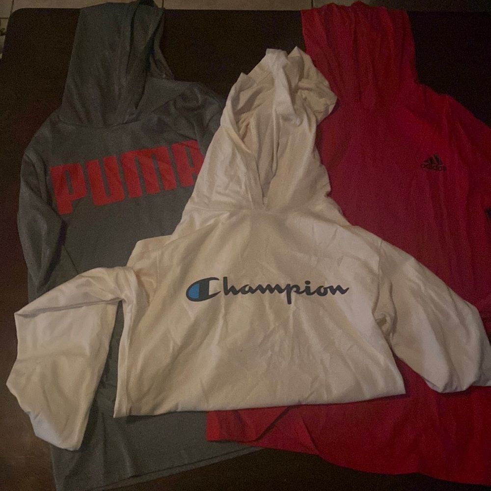 3 boys long sleeve tshirts with hood, lightweight
